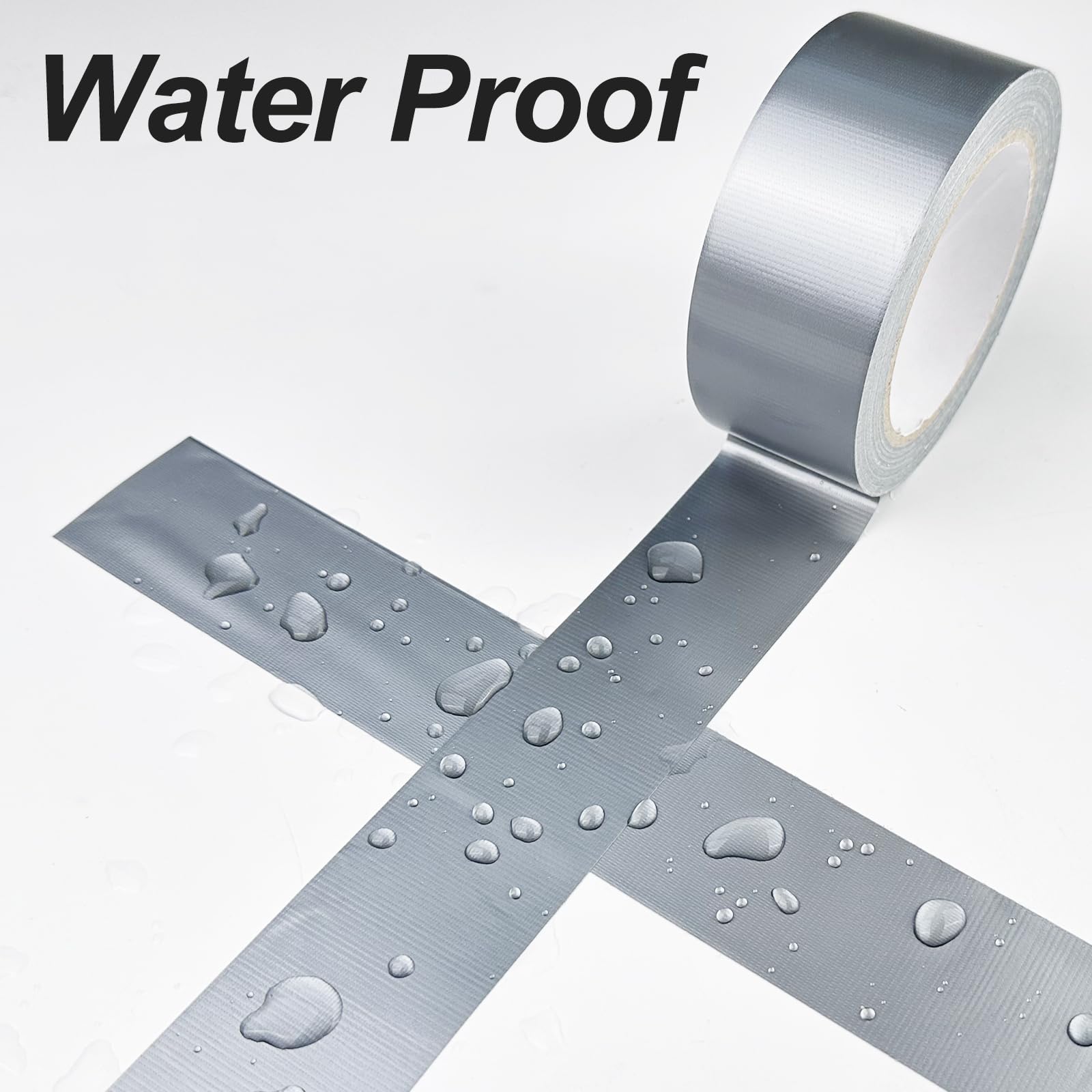 WinGluge 2 Pezzi Nastro Telato, Nastro Adesivo Argento 27m x 48mm, Duct Tape Super, Nastro Adesivo Impermeabile Universale, per Riparazioni, Imballaggio,Fissaggio, Marcatura e Sigillatura
