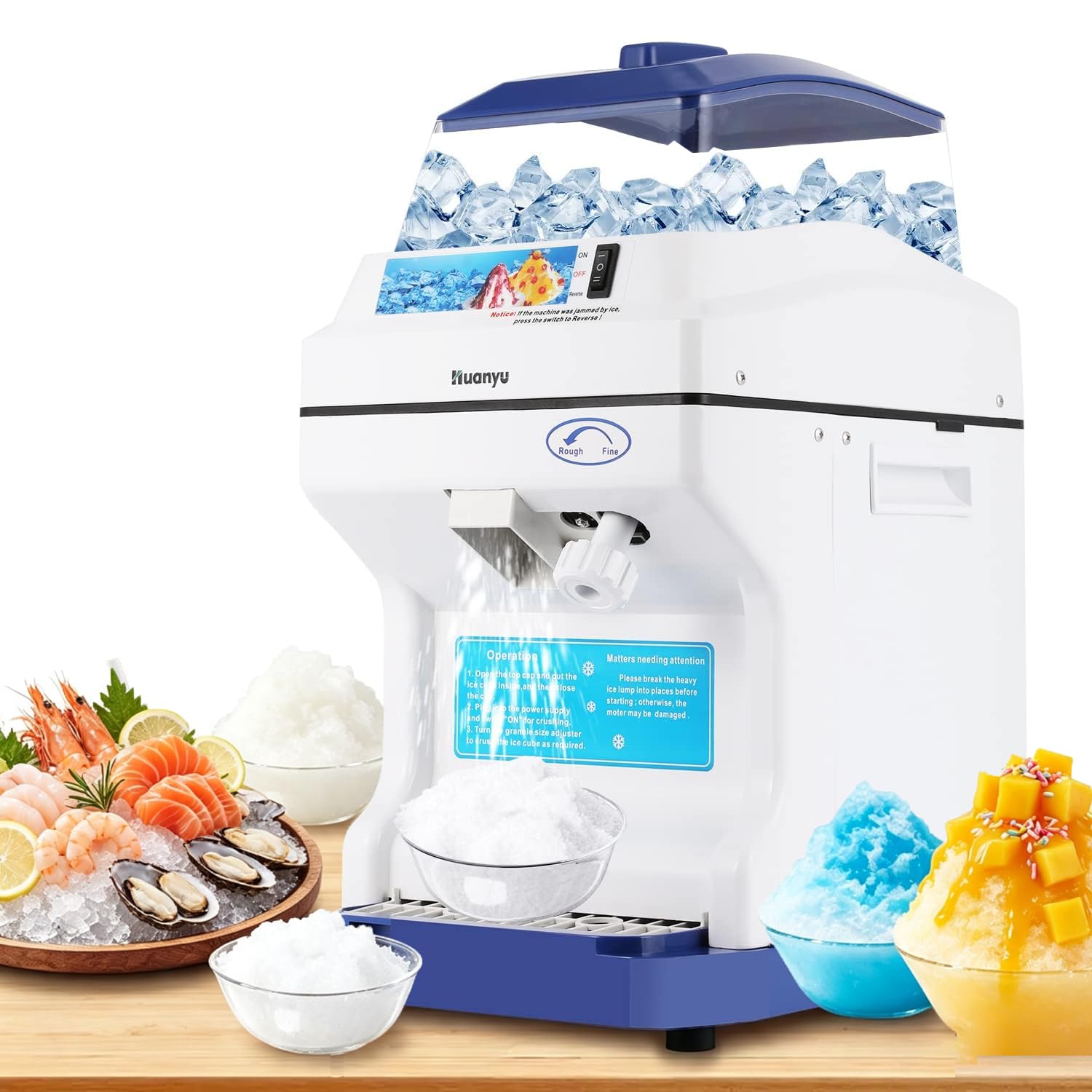 Amazon.co.jp: Huanyu かき氷機 氷粉砕機 5L大容量 業務用 300W アイス