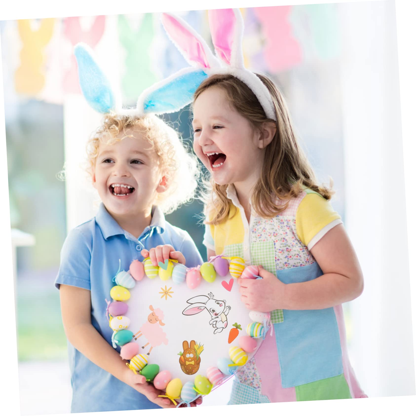 MAGICLULU 5 Juegos Ventana De Pascua Pegatinas Vidrios Polarizados Decoraciones Calcomanías Puerta Película De La Ventana De Navidad Persianas De Polivinilo 9 Hojas * 5