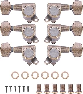 Drfeify Tuning Pegs, Copper-zinc Alloy Tuning Pegs Locking Tuners Machine Heads for Acoustic Electric Guitar(3L3R) Guitar general accessories