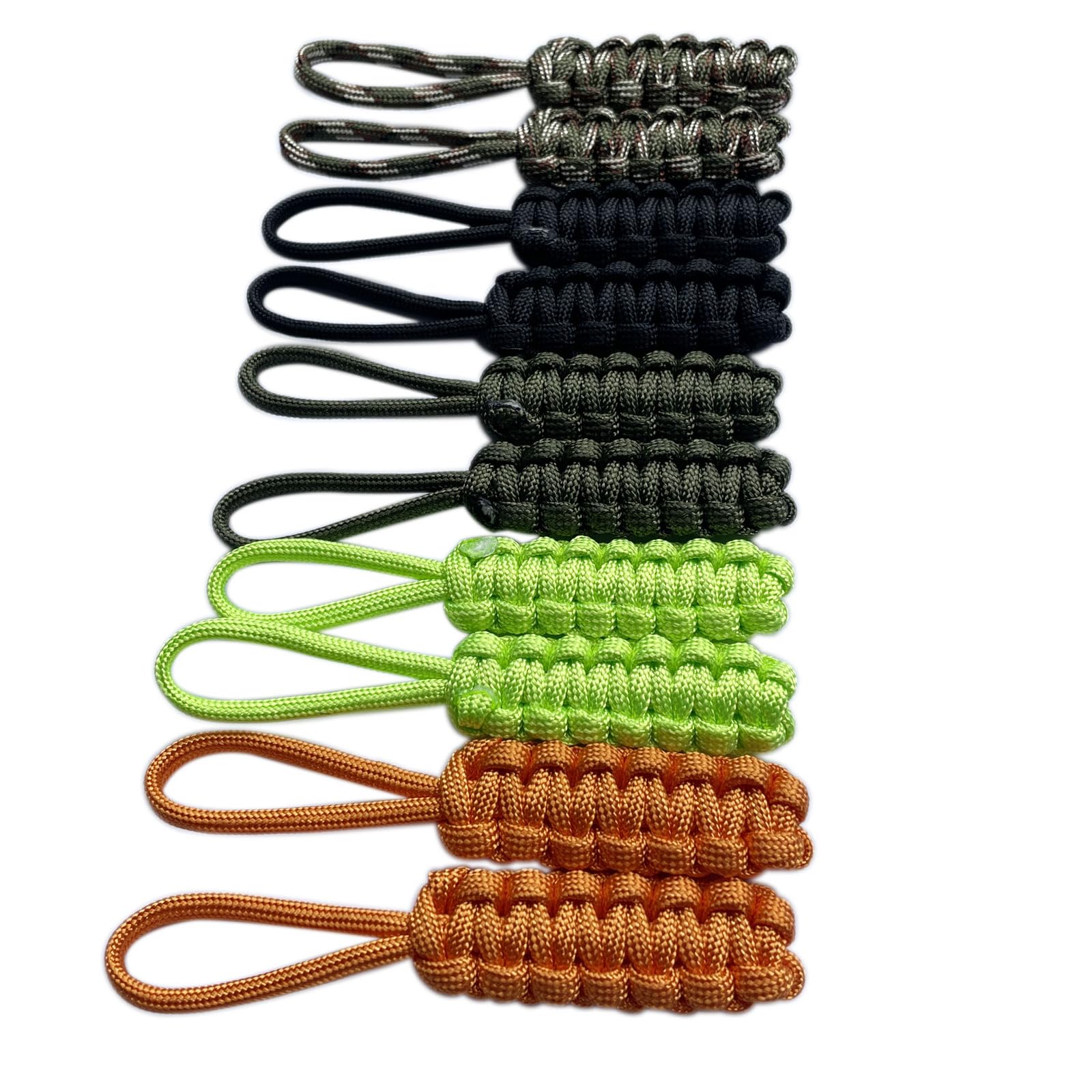 10 Pcs Hand Woven Pull Paracord Zipper Pull Tab (Pullpingjie105col)