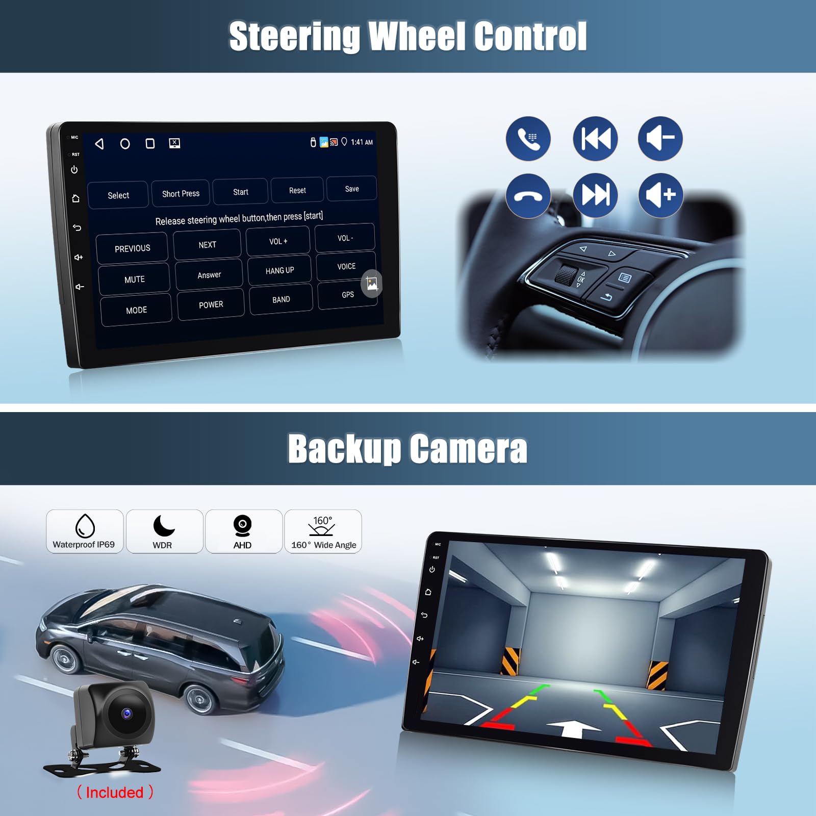 CAMECHO 4+64G 7 Pulgadas Autoradio Android 15 para Toyota Corolla E120 E130 2000-2007 y BYD F3 2006-2013, Radio Bluetooth con CarPlay Inalámbrico Android Auto FM RDS GPS Wi-Fi + Cámara Trasera