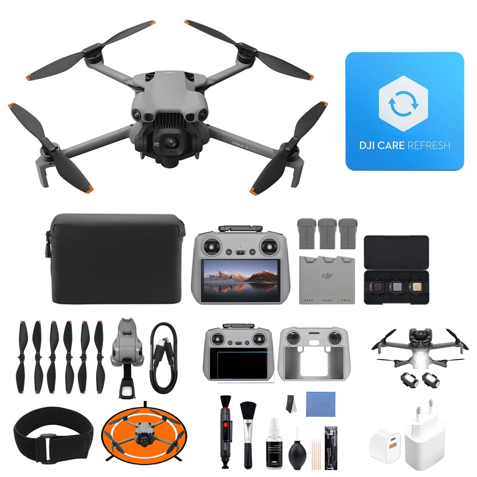Pack DJI Mini 5 Pro Vuela Más Plus con DJI RC 2, dron con cámara, CMOS de 1 pulgada, Dron 4K para principiantes (Mini 5 Pro Combo Plus Bundle 4)