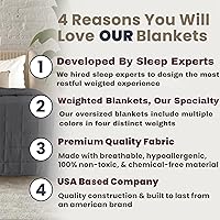 Vista 6 de HomeSmart Manta con Peso Tamaño King 50 libras, La Manta con Peso Más Pesada, Se Adapta a Camas Estándar y California King, Gris, 104x92