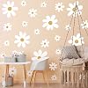 TaoBary 12 Sheets Daisy Wall Decal Flower Wall Sticker Cute Daisy Sticker Pink White Flower Decal Peel and Stick Floral Wallpaper for Nursery Bedroom Home DecorWhite, Yellow,Cute Style