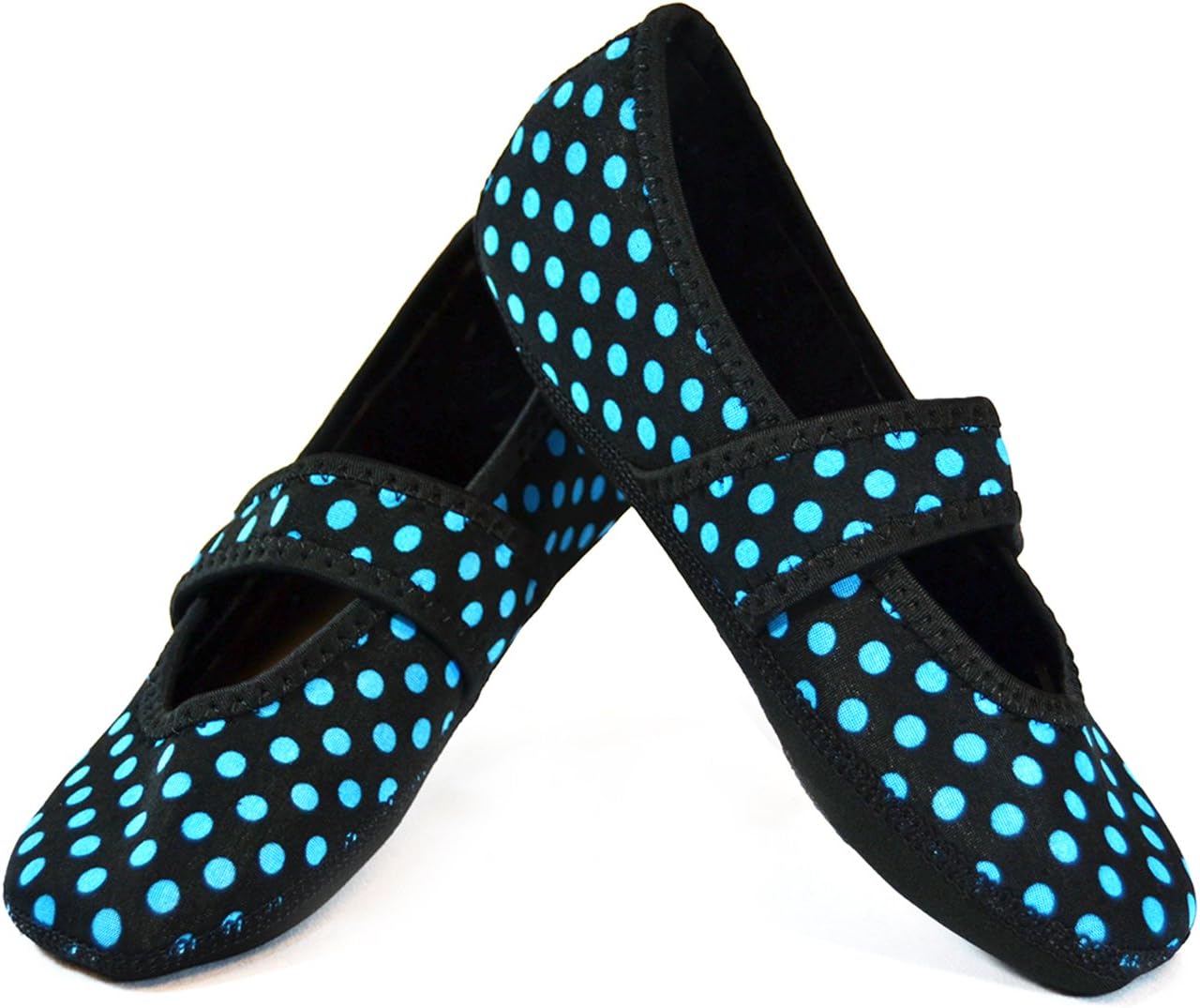 Nufoot Women’s Betsy Lou Slipper, Black/Blue Polka Dots, X-Large Nufoot Women’s Betsy Lou Slipper, Black/Blue Polka Dots, X-Large
