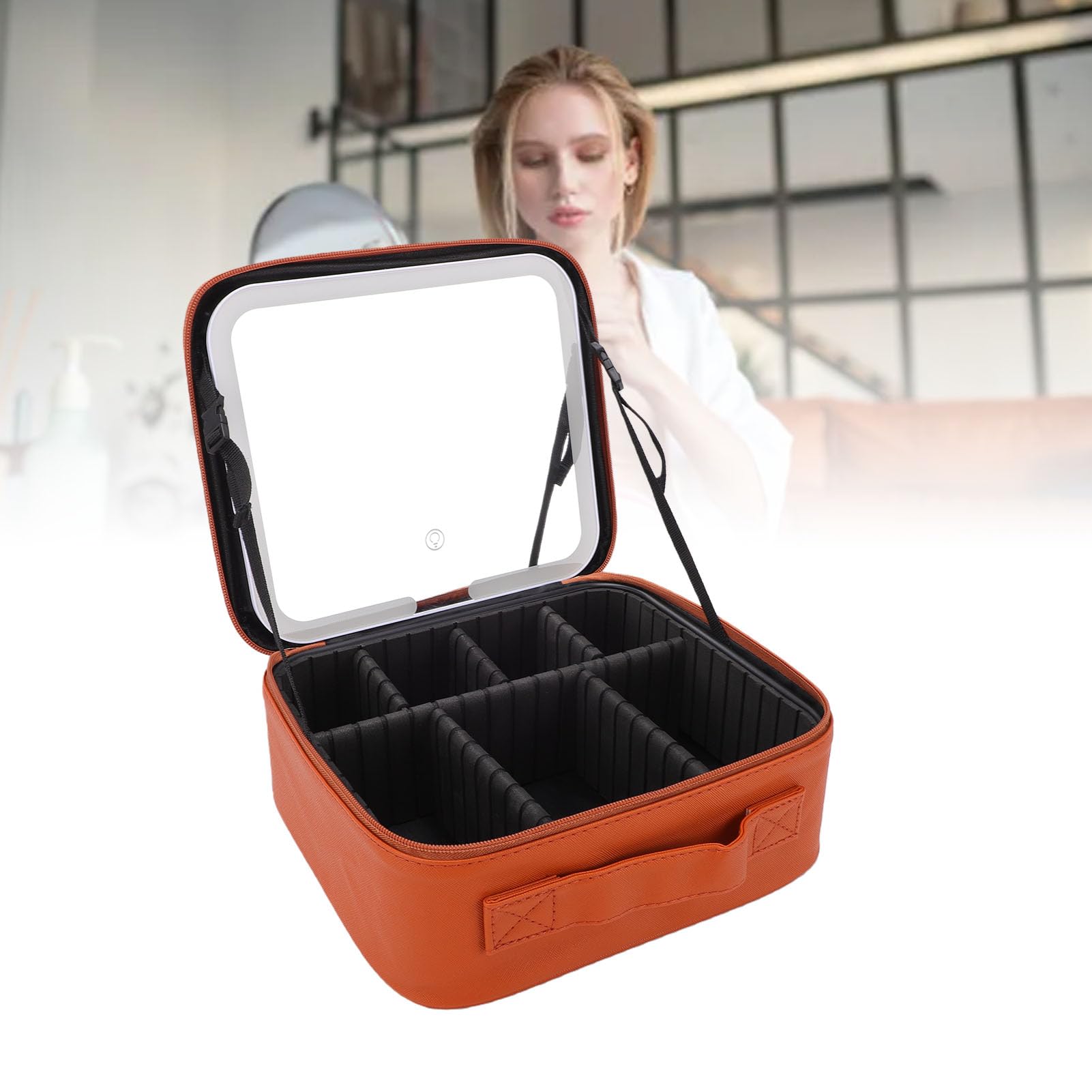 Trousse Maquillage Miroir LED, Batterie Intégrée 1000mAh