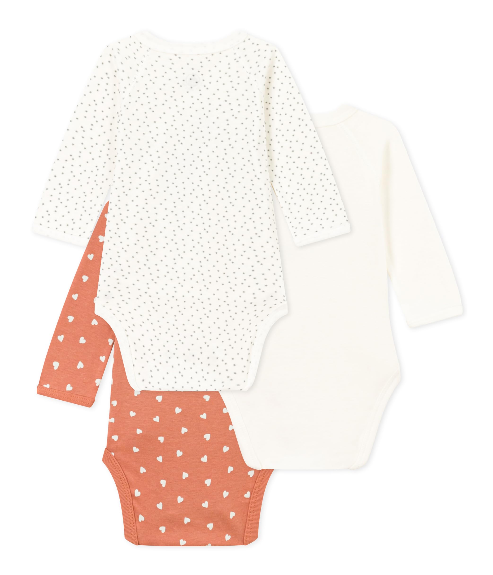 Petit Bateau Body z długim rękawem dla noworodka (3 sztuki) Unisex Baby, Wariant 2, 1 meses