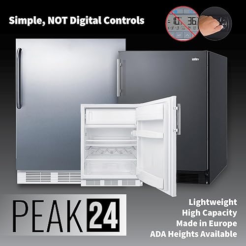Miniatura 4 de Summit - Refrigerador de 24 pulgadas, refrigerador bajo encimera Peak24, capacidad de 5.5 pies cúbicos, blanco, FF61W