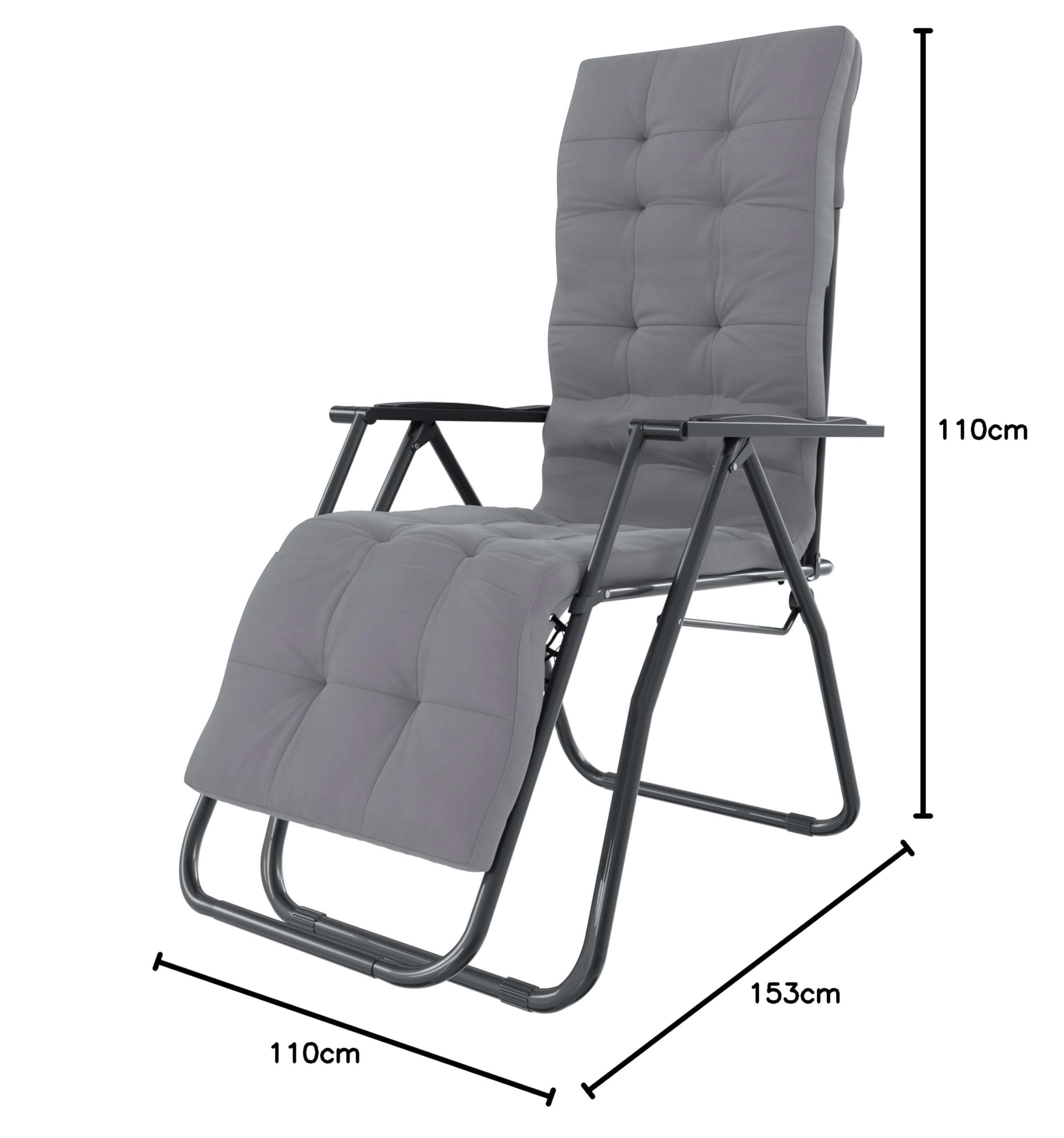 Bricozone Poltrona Reclinabile Gravità 0 Sedia Sdraio Relax Con Cuscino Trapuntato Imbottito Richiudibile Salvaspazio Portata Max 120 Kg Design Ergonomico In Acciaio Tubolare Doppio Spessore (Bianco)
