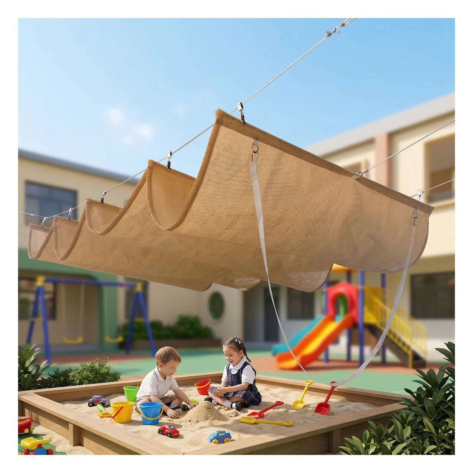 Pare-soleil rétractable design en U toile imperméable jardin