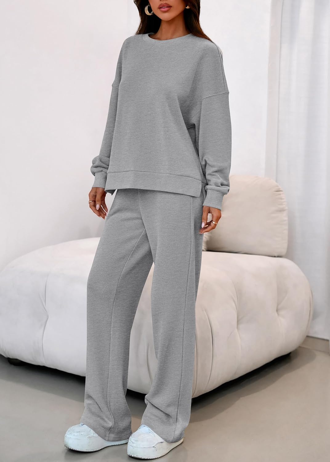 KIRUNDO Spring Fall Sweatsuits Women 2 Piece Outfit Lounge Sets 2026 Matching Airport Travel Sweatshirt Sweatpants Tracksuit - Image 6