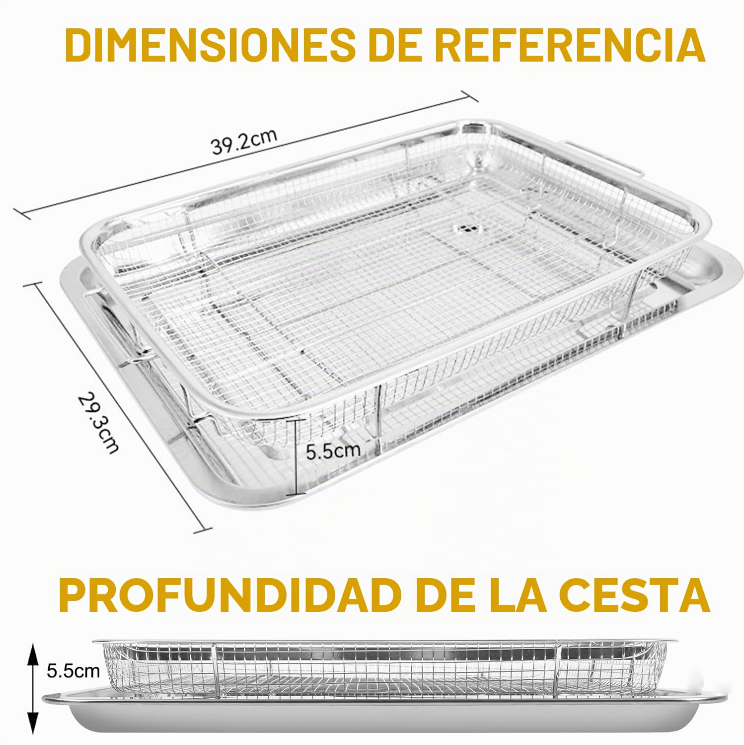 Bandeja de Horno de Acero Inoxidable con Rejilla de Enfriamiento | Bandeja para Hornear Galletas y Pasteles con Diseño Antiadherente, Resistente y Fácil de Limpiar para Cocina