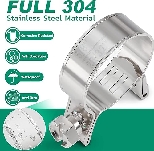 Miniatura 3 de Kit surtido de 120 abrazaderas de línea de combustible de acero inoxidable 304, 8 tamaños ajustables de 932 a 2332 pulgadas de diámetro (0.276-0.709