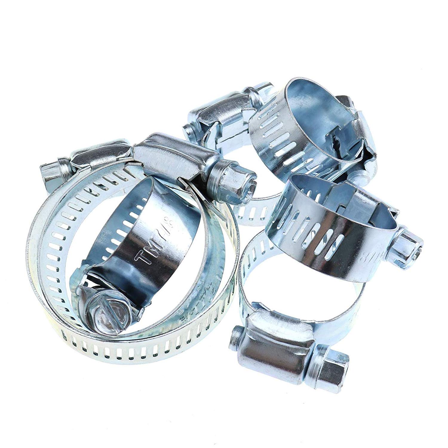 Set di 50 fascette per tubi flessibili regolabili da 13 a 44 mm, in acciaio al carbonio, viti per tubi flessibili