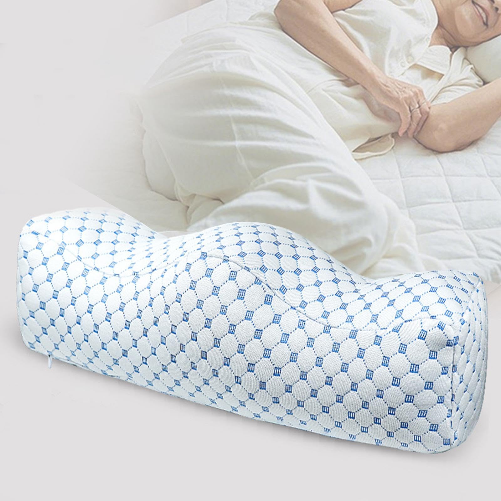 Almohada para Piernas Cojín Elevador para Reposapiés Ergonómico para Piernas Almohada Versátil de Material de Algodón Transpirable Y, Verde, Individual
