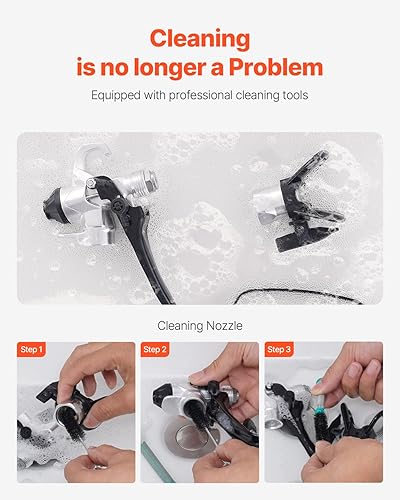 Miniatura 7 de VEVOR - Pulverizador de pintura sin aire de pie de 950W, pulverizador eléctrico sin aire de alta eficiencia de 3000 PSI, pulverizadores de pintura