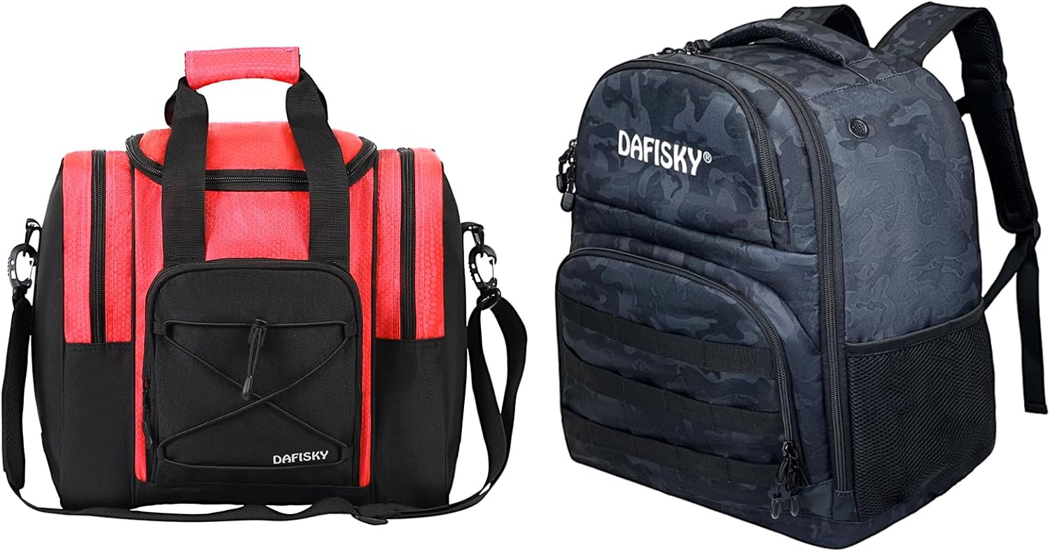 Bowling Tote Bag Red and 2 Ball Bowling Backpack CamoBlack