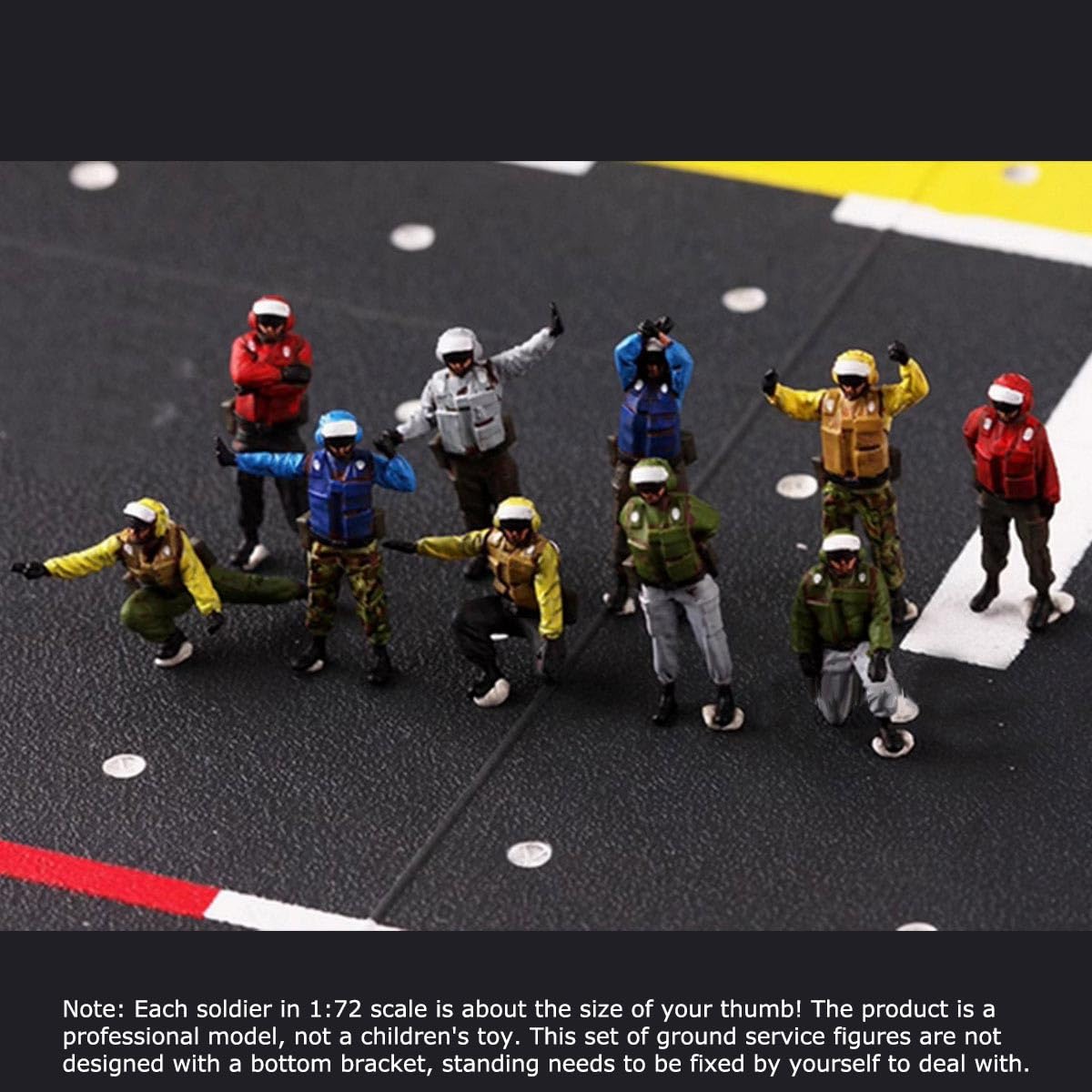 LootPop 1:72 Zestaw figurek z lotniskowca – 10 wstępnie pomalowanych modelarzy w pięciu różnych kolorach – udoskonalenie modelu pancernika – prezent wielkanocny dla kolekcjonerów