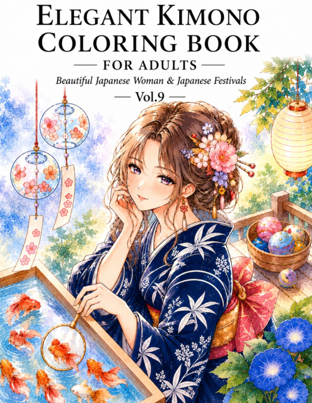 Elegant Kimono Coloring Book for Adult: Japanese Festivals