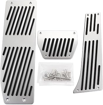 CAR Pedal Car Gas Brake Foot Pedals Pedal Cover Fit for BMW F30 F10 F20 E34 E39 E90 E60 E63 F12 E84 F25 1 3 5 6 X1 X3 X5 Series LHD Nice-LookingSilver at