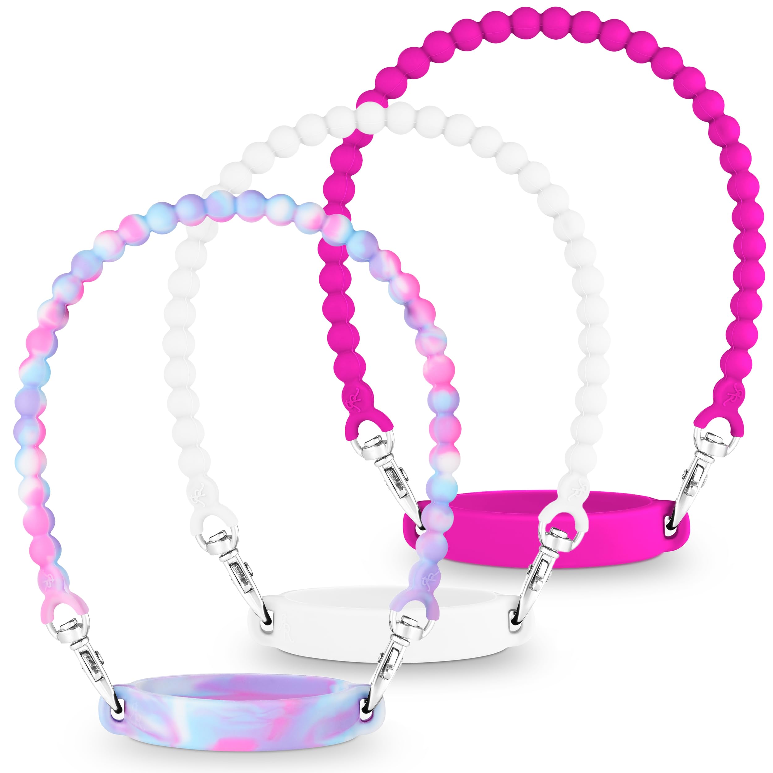 Ryan & Rose Water Bottle Handle 3 Pack - Silicone Water Bottle Sling, Carrier, Holder with Strap Compatible Stanley Cup Accessories