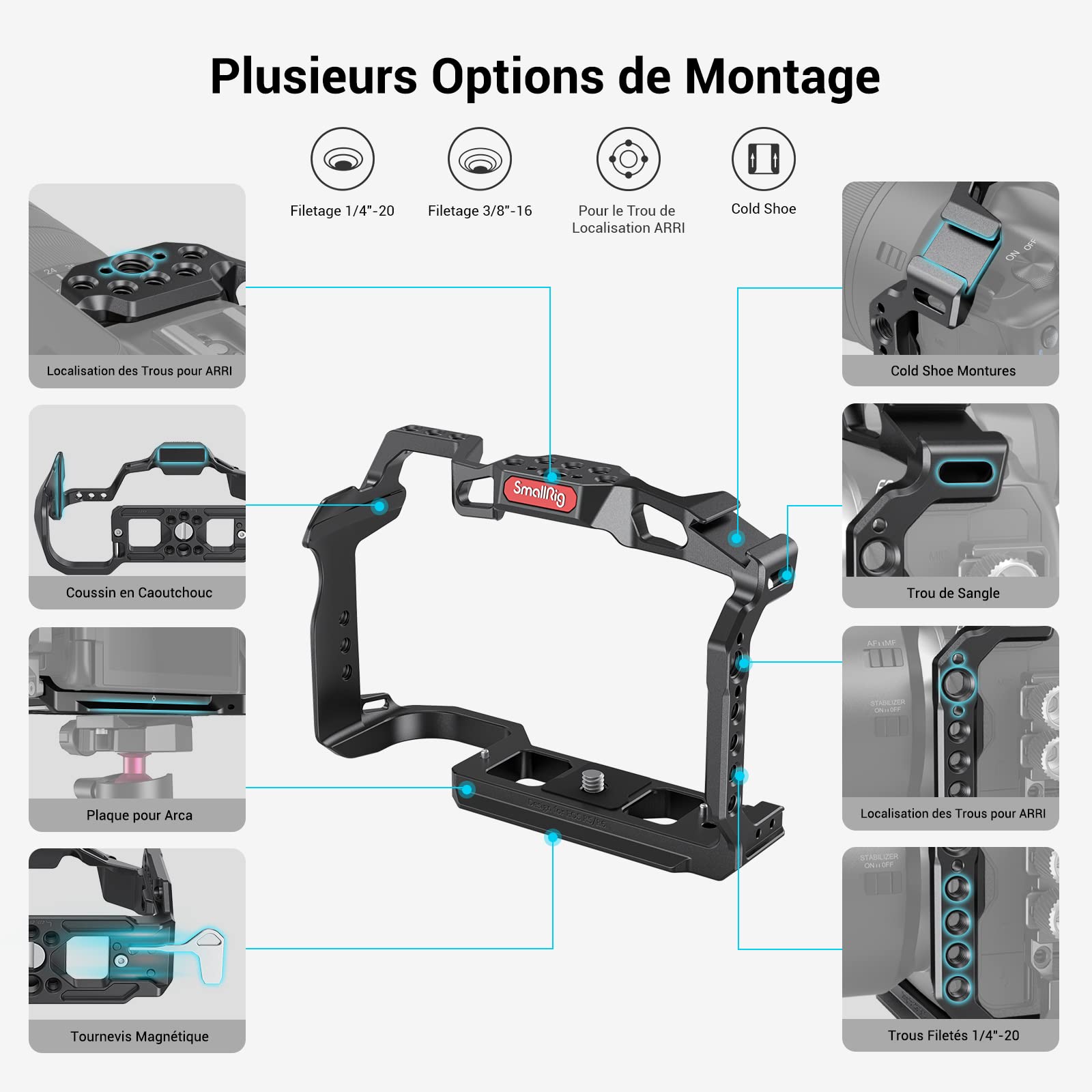 SMALLRIG Cage pour Canon R5, R6 et R5 C - 2982B