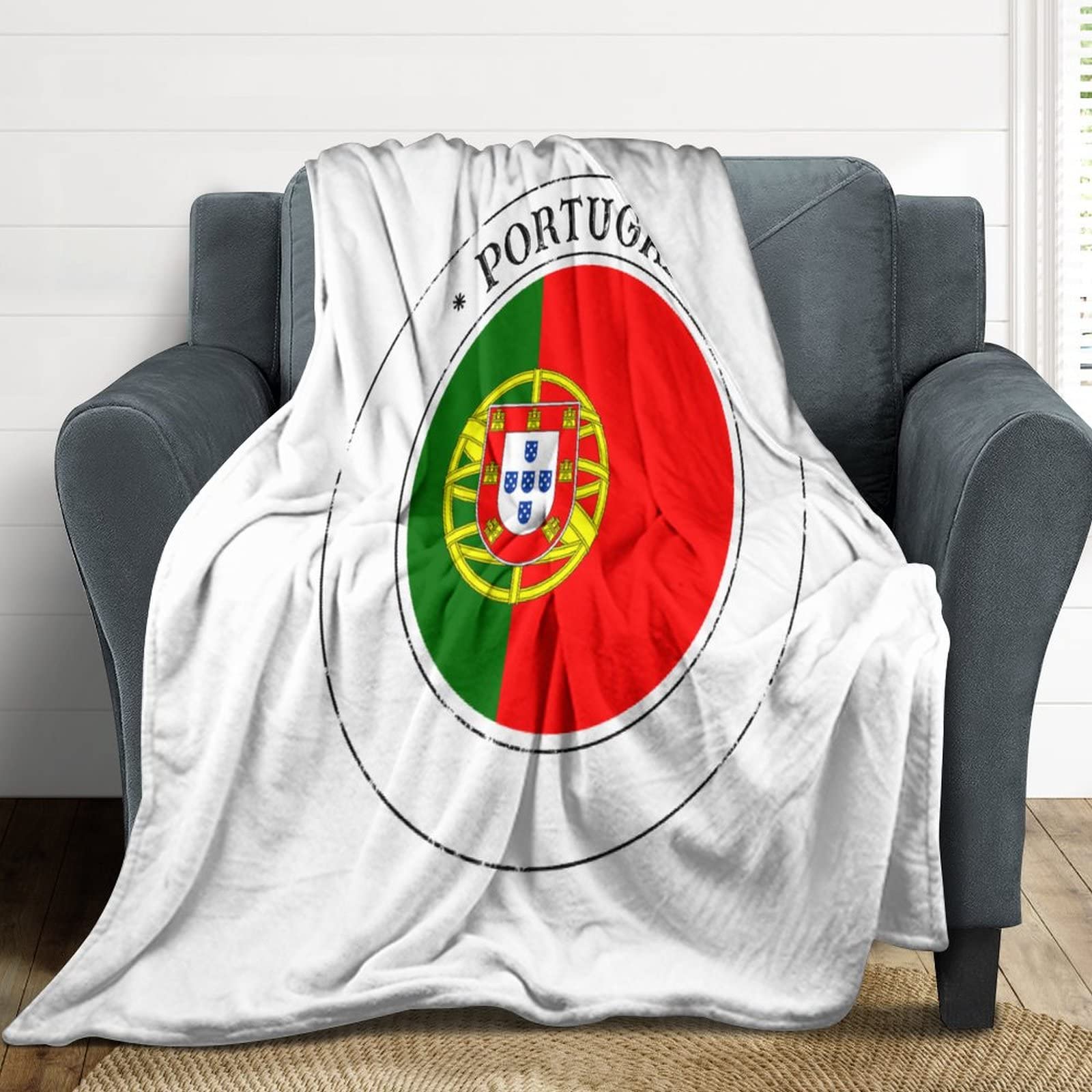 Plaid Portugal en flanelle chaude avec finitions haut de gamme pour lit
