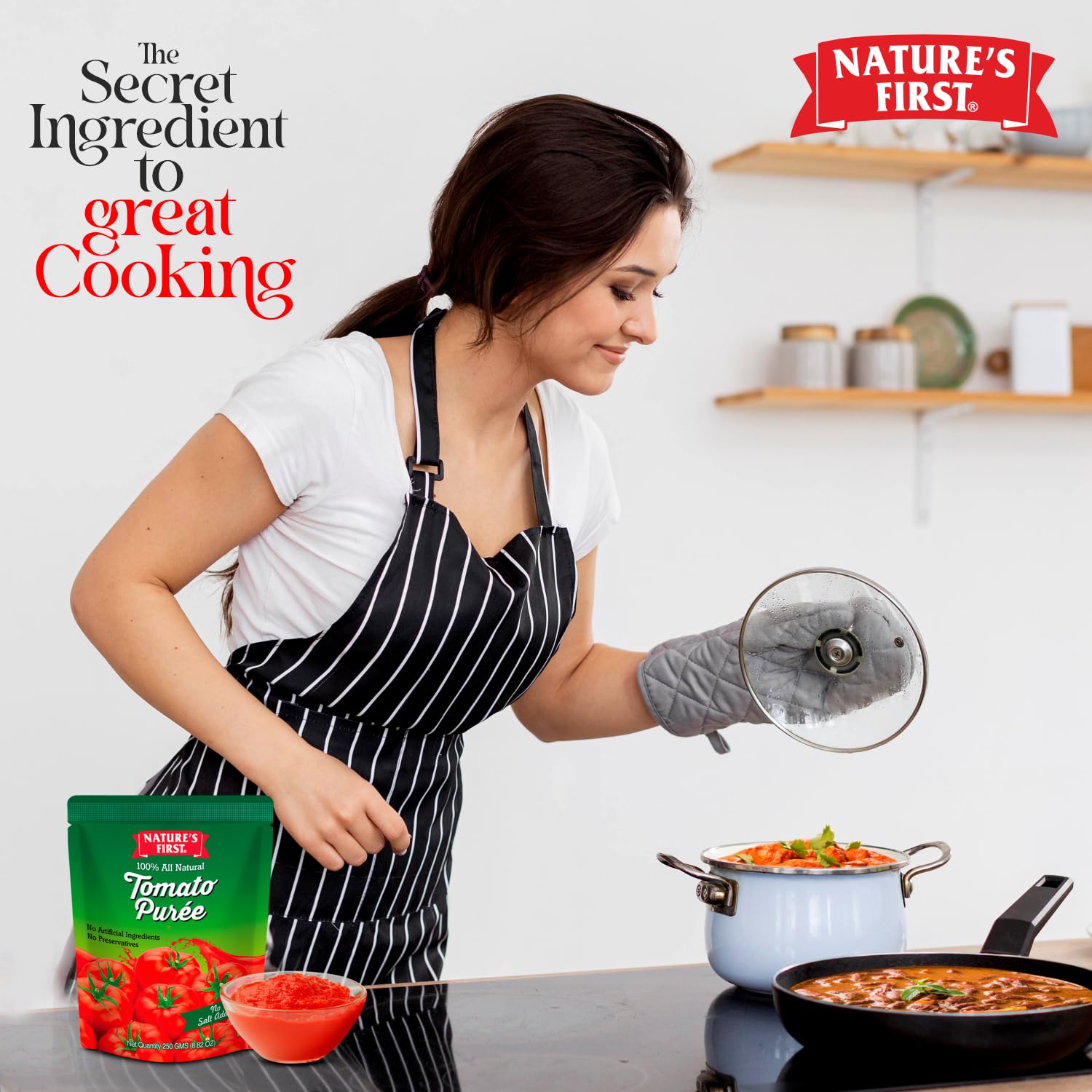 Nature's First Tomato Puree (Pack of 10) 250gms, Fresh, Thick & Natural Tomato Paste for Cooking, Add Rich Flavour in Dishes, No Added Salt, No Preservatives, Sweet and Pure, Vegetarian - Image 7 thumbnail