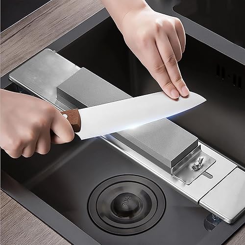 Miniatura 1 de Soporte de piedra de afilar para fregadero ajustable, retráctil antideslizante puente de fregadero de piedra de afilar.
