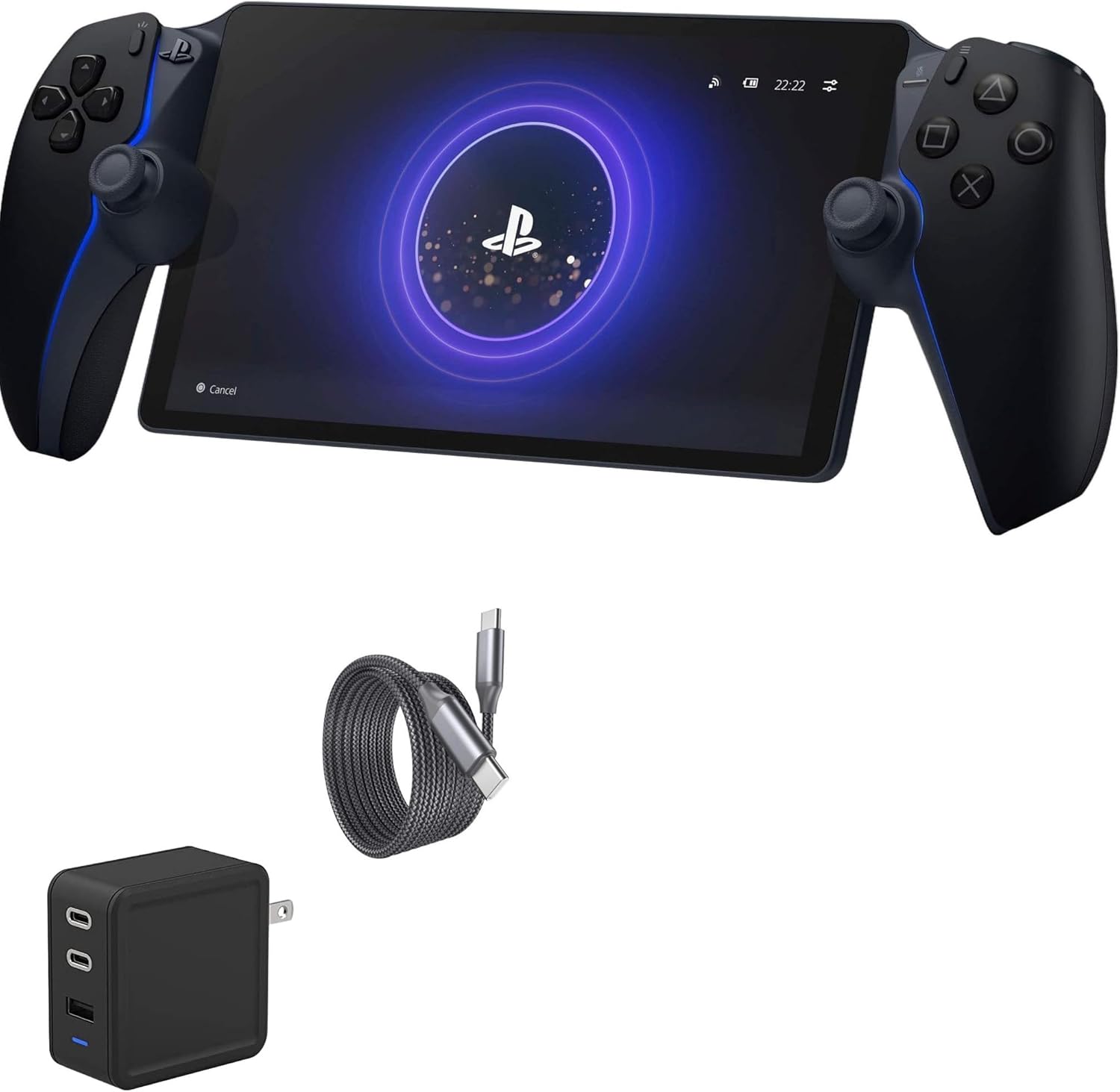 BoxWave Charger Compatible with Sony PlayStation Portal Remote Player - PD Wall Charger Bundle (65W), Power Delivery AC Adapter Long Cable - Jet Black