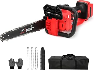 Brushless Electric Chainsaw 12" Cordless Tool Only for Milwaukee M18 18V Battery with Auto Oiler & Security Lock, for Tree Trimming and Branch Wood Cutting (Tool Only)