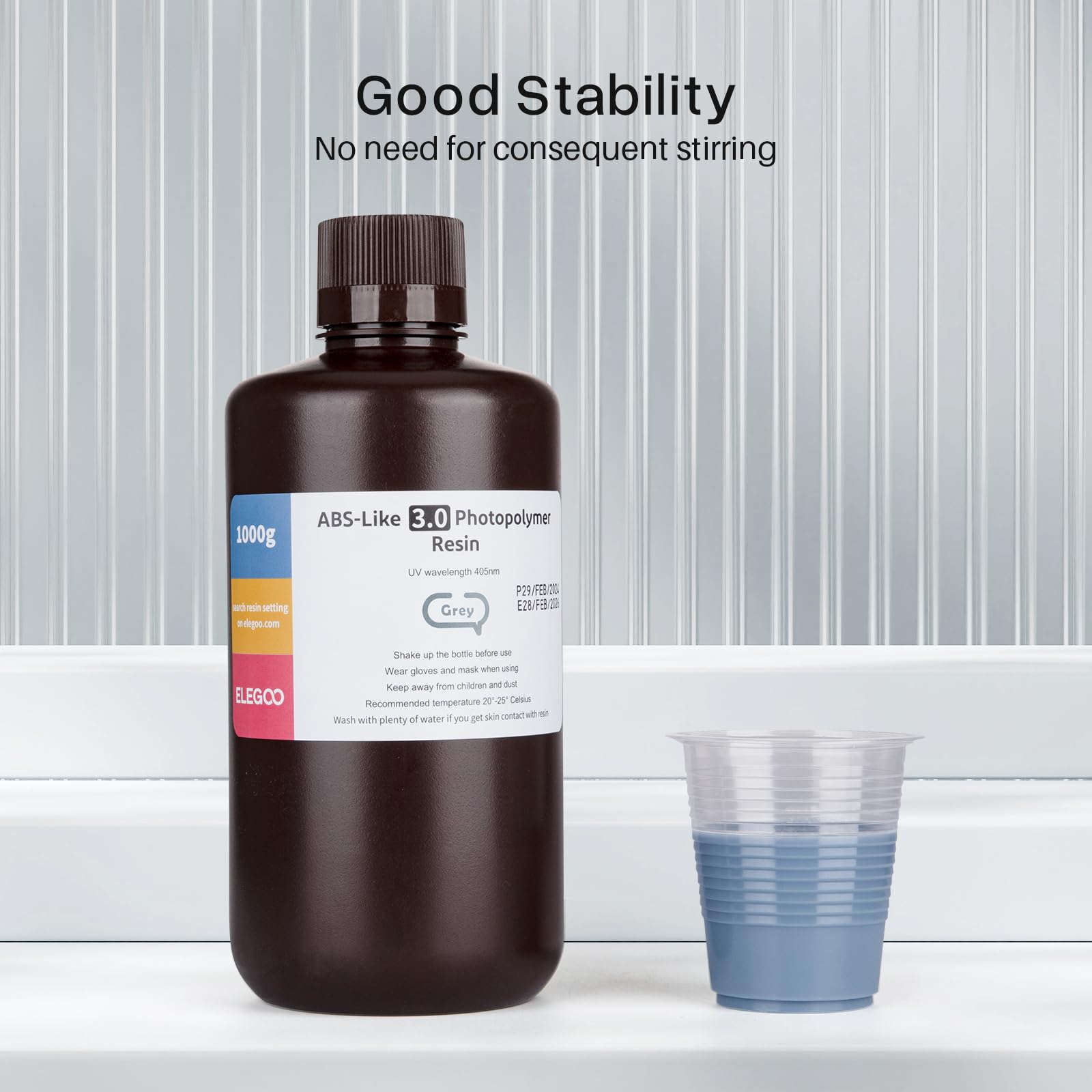 ELEGOO ABS-Like 3.0 Żywica do drukarki 3D, czarna, 1000 g, 405 nm, utwardzana promieniowaniem UV, o wysokiej wytrzymałości na rozciąganie i zginaniu, do drukarek 3D MSLA/LCD/DLP