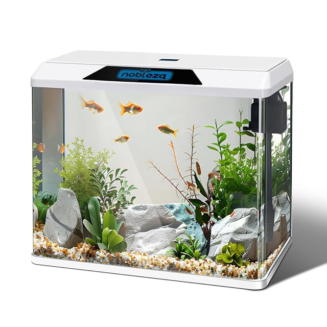 Nobleza - 54L Acuarios y Peceras Completas, Peceras de Cristal con Sistema de Filtrado e Iluminación LED…