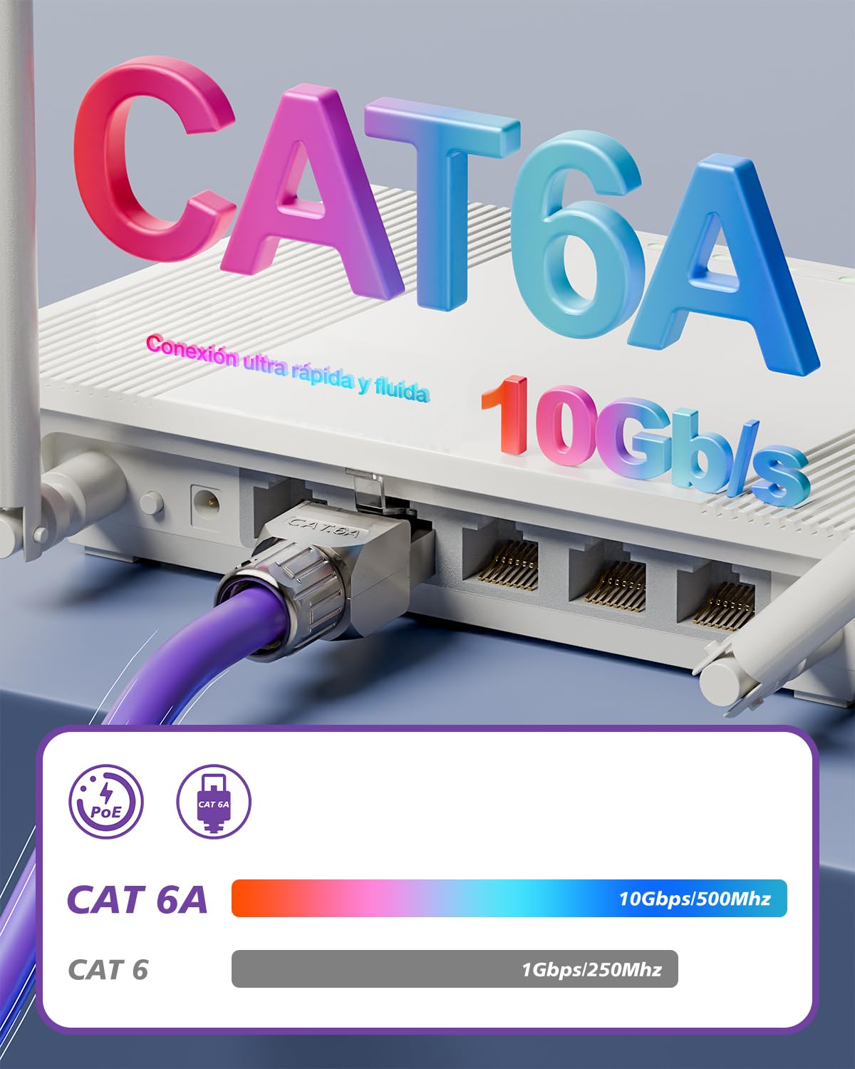 VCELINK Connettore RJ45 senza attrezzi Cat6A Cat6 per cavo di installazione spina RJ45 schermato 10 Gbps 500 MHz, supporta cavi di rete da 22 a 24 AWG, 4 pezzi