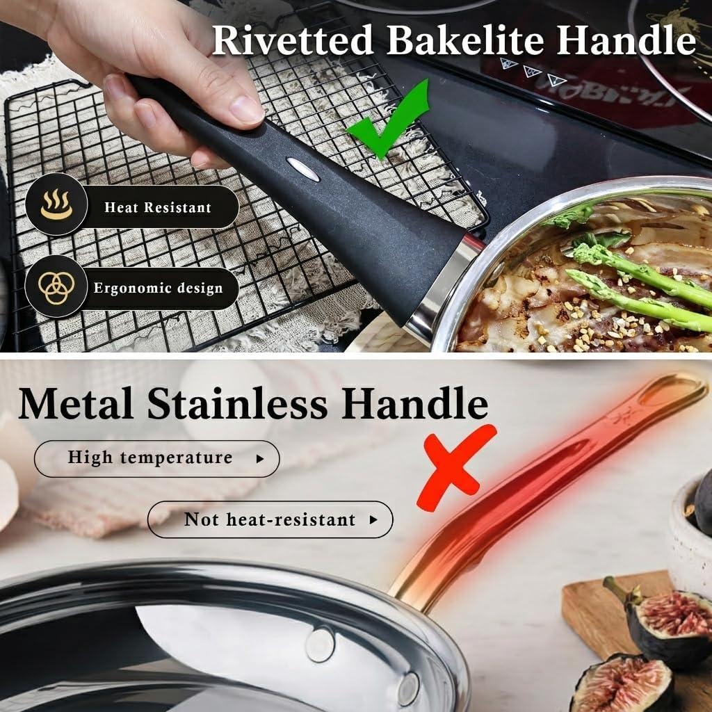 meythway stainless steel pots and pans set non toxic, 6pcs kitchen cookware sets with stay-cool handles, dishwasher safe&compatible with all stovetops(gas,electric&induction) silver 6-piece