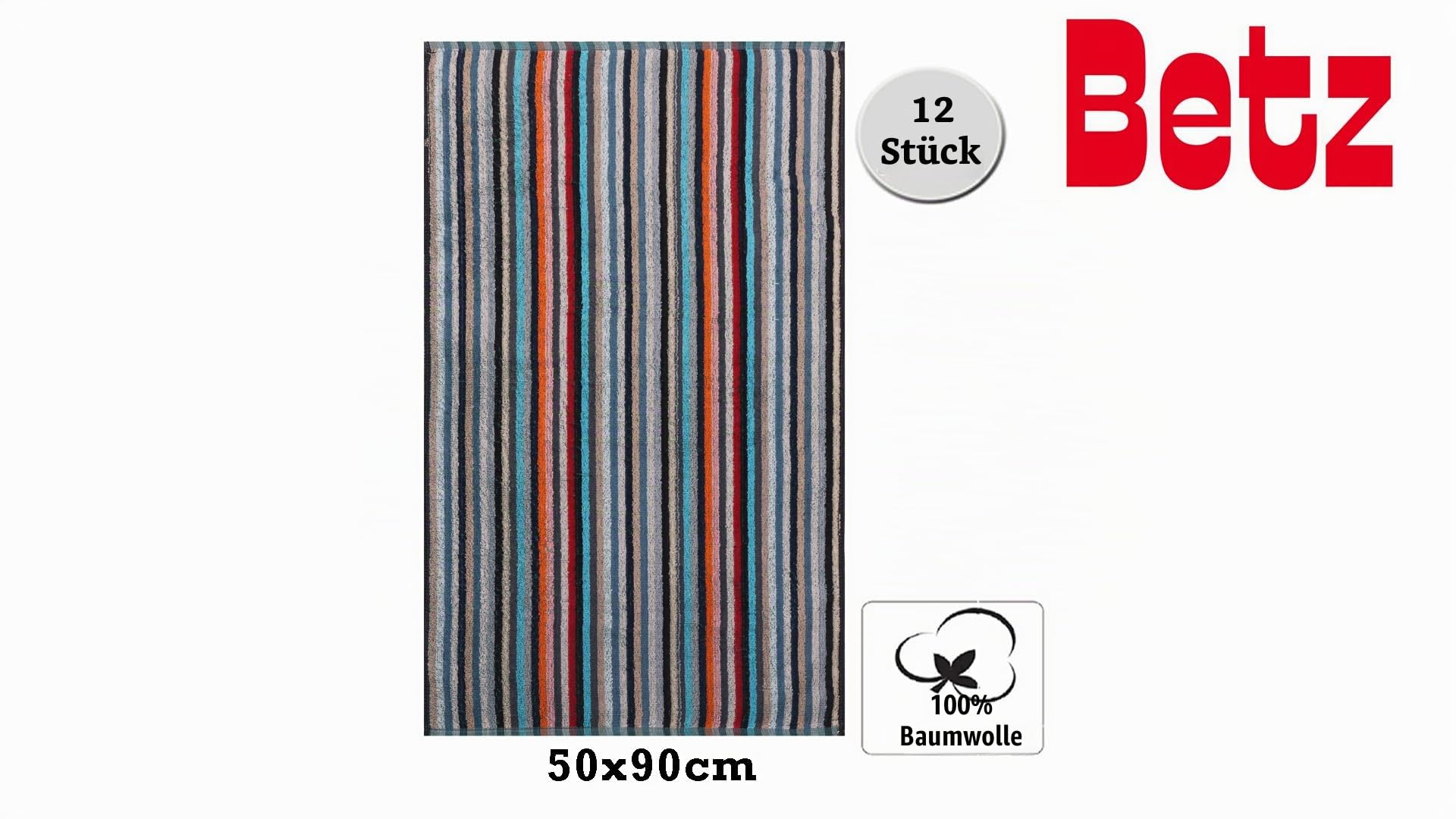 Betz 12er Set Küchentücher Geschirrtuch Handtuch 100% Baumwolle HELGOLAND Größe 50 x 90 cm Grubentuch Küchentuch Allzwecktuch Streifen bunt