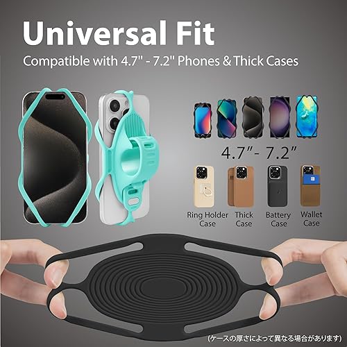 Miniatura 2 de BONE Bike Tie 5, soporte de teléfono celular para manillar, soporte de silicona sin arañazos con diseño antideslizante y absorbente de golpes,