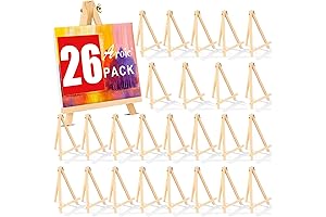 26 Count 9-Inch Bulk Pack of Tabletop Wood Easels