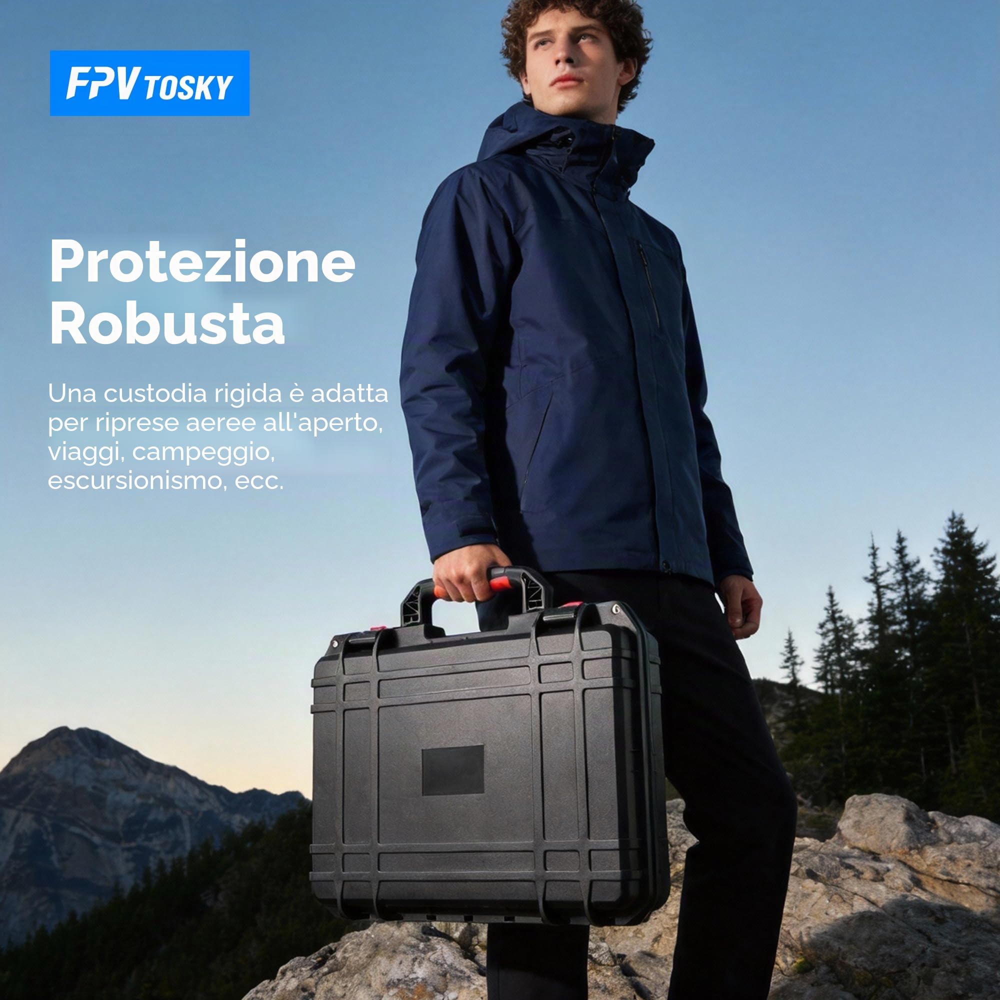 FPVtosky Custodia Rigida per DJI Avata 2/Fly Smart Combo, Valigetta Rigida per Avata 2 Adatta per Goggles N3, RC Motion 3, Telecomando FPV 3 e Accessori per Batterie(Solo Custodia)
