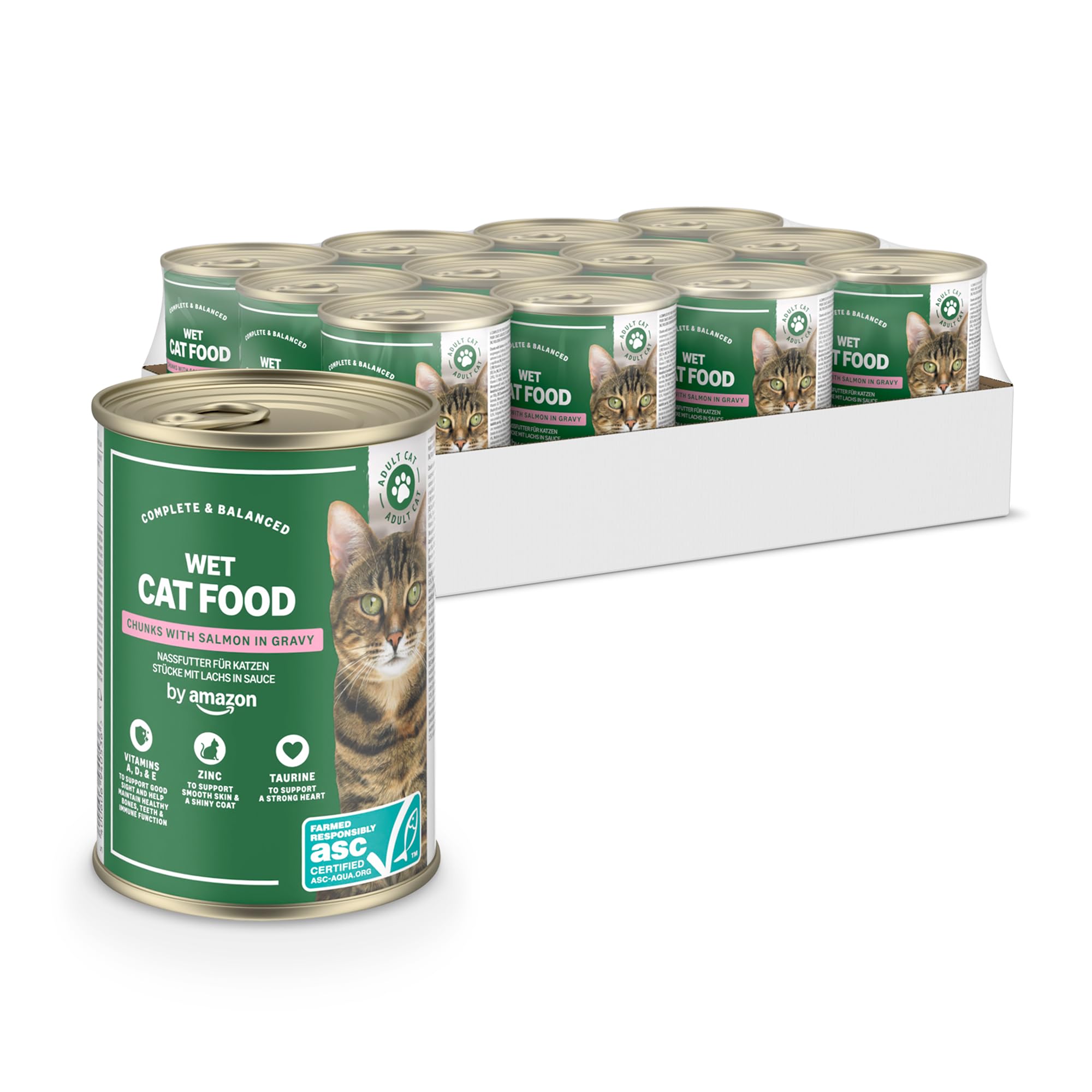 by Amazon Wet Cat Food, ASC Salmon Chunks in Gravy 12x415g