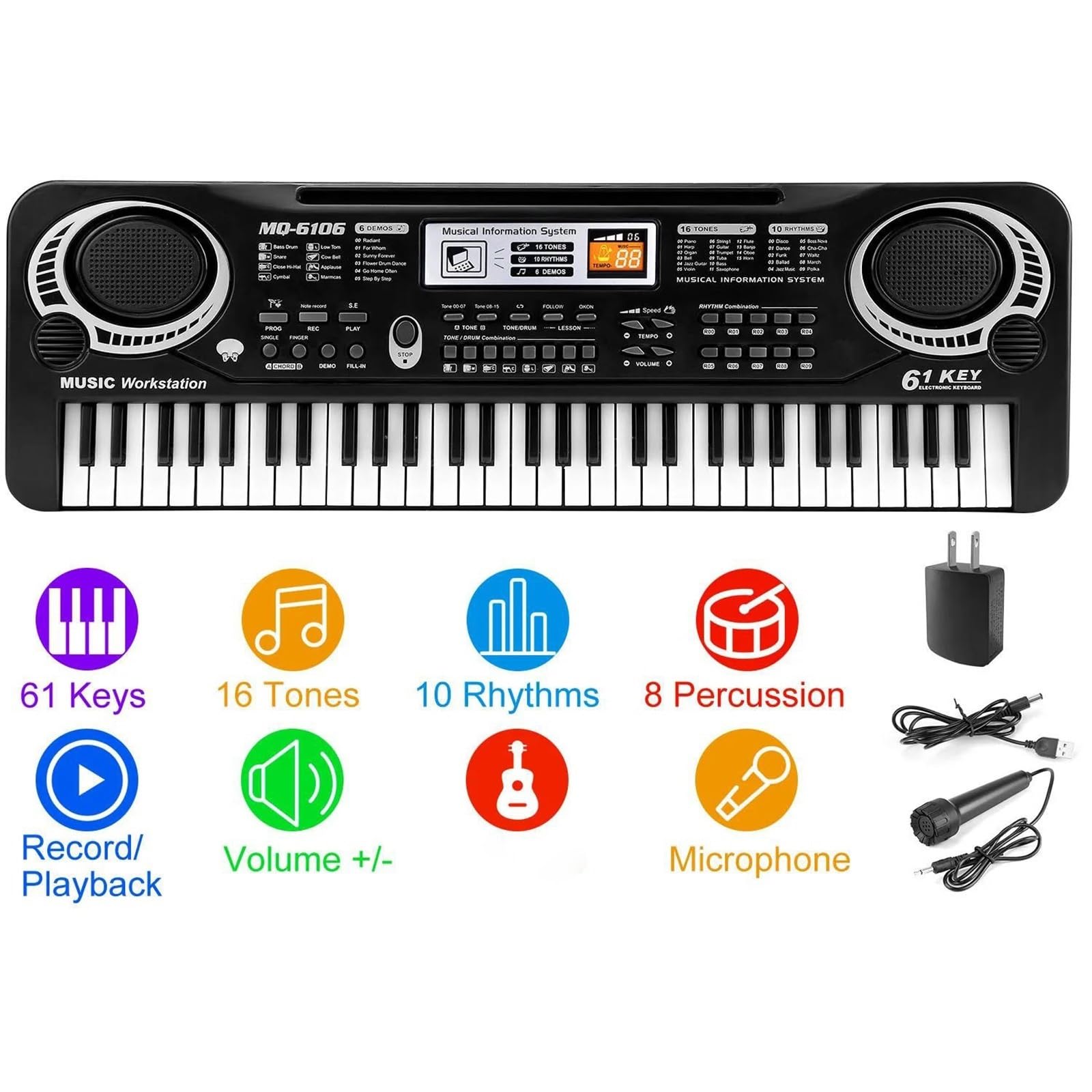 61 Klawiszowa Klawiatura Cyfrowa Elektroniczny Fortepian Instrument Muzyczny