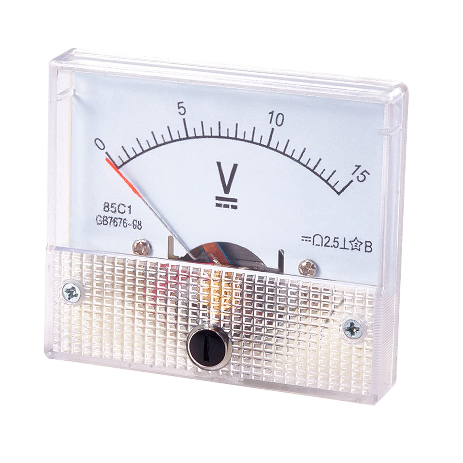 Heyiarbeit 0-15V DC Analog Panel Voltage Gauge 85C1 Volt Meter for Voltage Measurement Devices 1Pcs