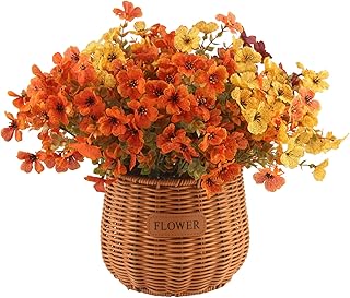 10 Pièces Bouquet Automne Fleurs Artificielles Automne Decoration adaptées à Une Utilisation en Intérieur et en Extérieur sur Les Tables de Jardin et Les Balcons