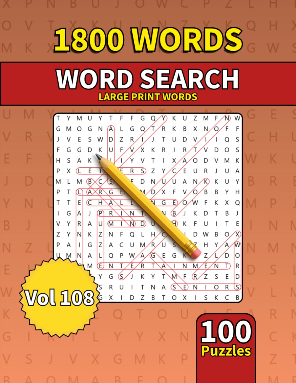 Large Print Word Search Book for Adults: 1800 Words - 100 Puzzles - Varied Themes - Perfect for Adults, Seniors & Teens - Vol 108