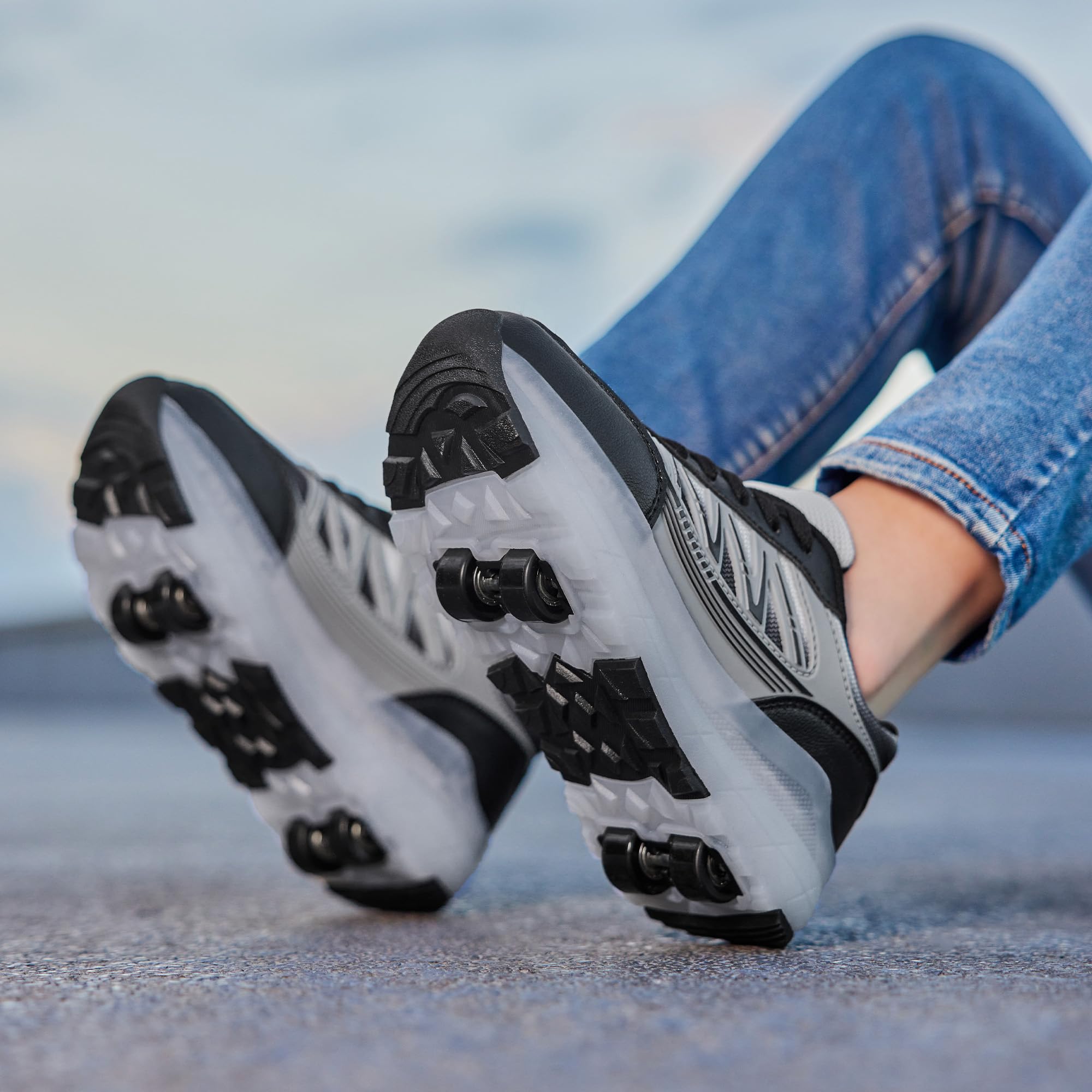 Scarpe da skate a rotelle per donne e ragazze, con ruote staccabili, adatte per Halloween, Natale, feste di compleanno