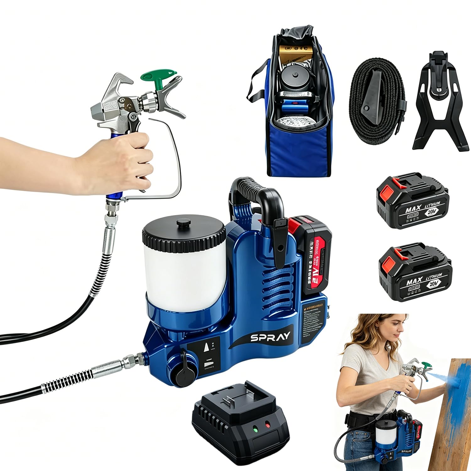 Pulverizador de pintura portátil para proyectos de renovación de interiores y exteriores