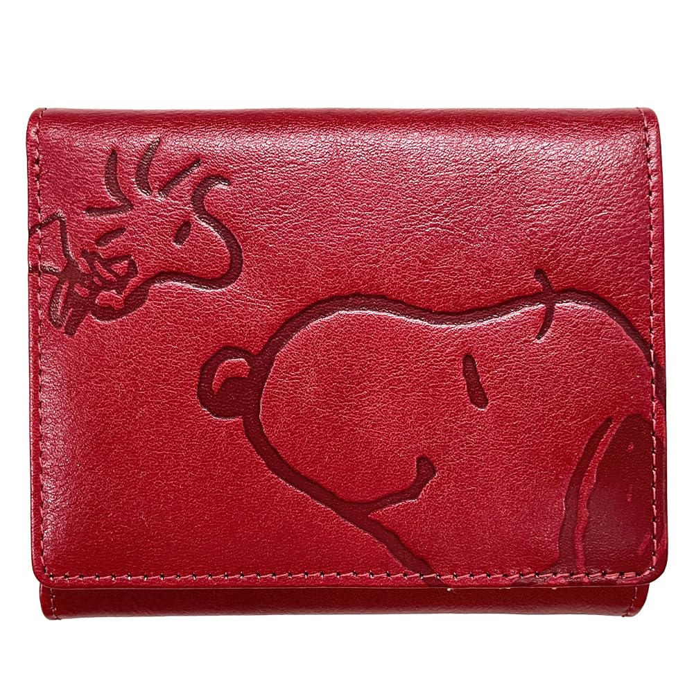スヌーピ Amazon | スヌーピー SNOOPY スマイル レザー 二つ折り財布