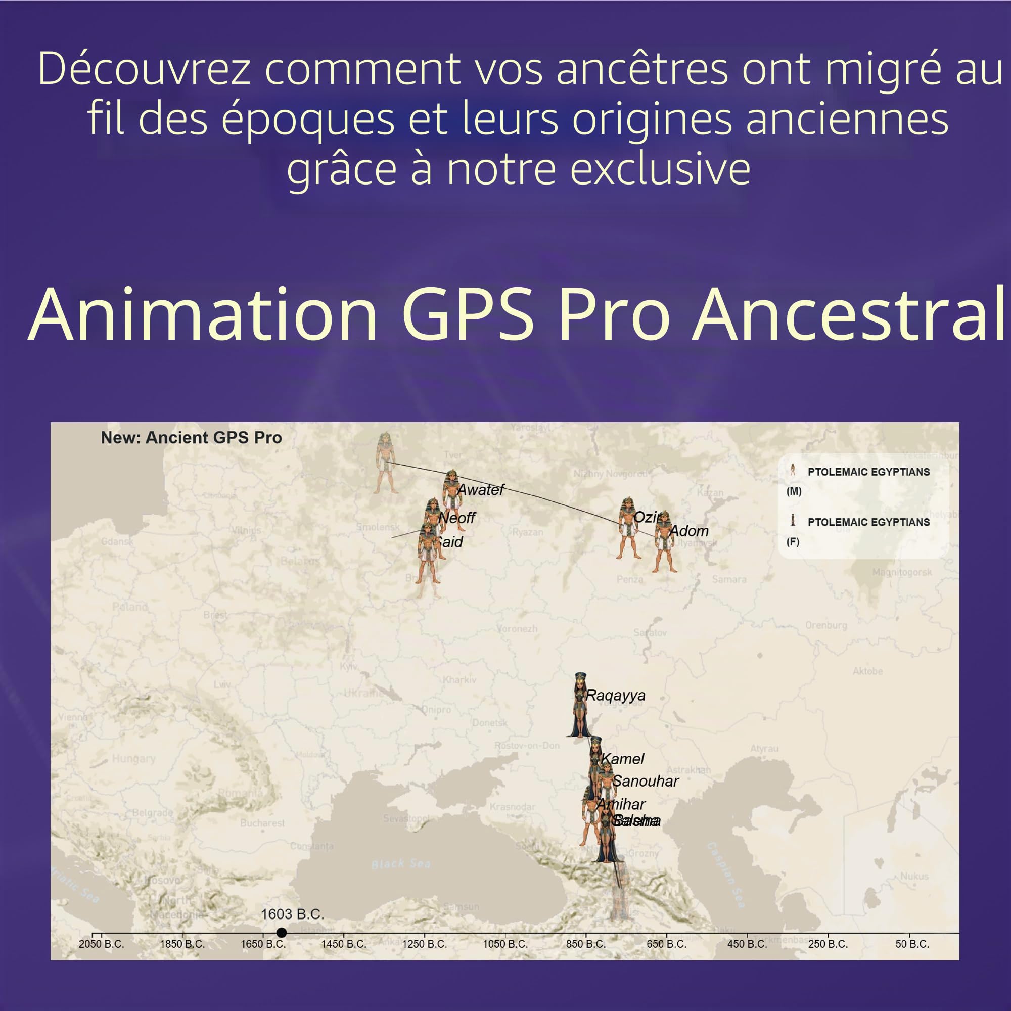 Téléchargez votre fichier ADN autosomique brut et découvrez votre patrimoine avec le test d'ascendance « Égyptiens ptolémaïques » par Ancient DNA Hub | Trace Tribal Roots, Historical Lineage & Ancient