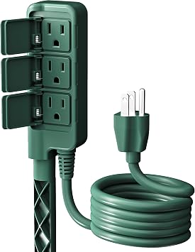 HBN Outdoor Power Stake Waterproof with 6FT Long Extension Cord, 3 Grounded Outlets Yard Power Strip with Protective Covers, Electrical Power Stake with Multiple Plug Socket for Garden Decoration